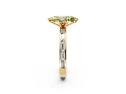 Solitaire Engagement Ring Setting for Fancy Yellow Marquise Center with Channel Baguette Band and Prong Head in Yellow Gold