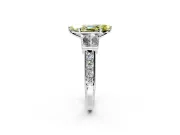 Channel-Set Engagement Ring Setting for Fancy Yellow Marquise Center with Baguette Band and Prong Head in Platinum