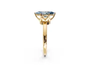 Solitaire Engagement Ring Setting for Fancy Blue Marquise Center with Plain Band and Tulip Prong Head in Yellow Gold