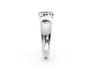 Tension Engagement Ring Setting for Asscher Cut Center with Wide Flat Band and Tension Head in Platinum