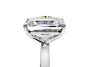 Fancy Yellow Round Cut and Emerald Cut Lab-Grown Diamond Toi et Moi Engagement Ring with Prong-Set Stones in Sterling Silver