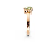 Solitaire Engagement Ring Setting for Fancy Yellow Heart-Shaped Center with Plain Band and Flat Tab Prong Head in Rose Gold