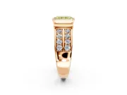 Bezel Engagement Ring Setting for Fancy Yellow Radiant Cut Center with Wide Channel-Set Band and Bezel Head in Rose Gold