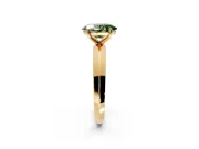Solitaire Engagement Ring Setting for Fancy Green Oval Center with Wide Knife Ridge Band and Prong Head in Yellow Gold