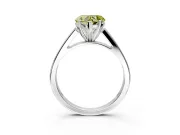 Solitaire Engagement Ring Setting for Fancy Yellow Heart-Shaped Center with Tapered Split Shoulders and Prong Head in Sterling Silver