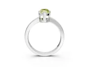 Solitaire Engagement Ring Setting for Fancy Yellow Marquise Center with Plain Band and Flat Tab Prong Head in White Gold
