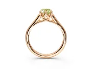 Solitaire Engagement Ring Setting for Fancy Yellow Oval Center with Cathedral Band and Prong Head in Rose Gold