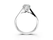 Solitaire Engagement Ring Setting for Cushion Cut Center with Round Cut Channel Band and Prong Head in Sterling Silver