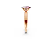 Solitaire Engagement Ring Setting for Fancy Pink Oval Center with Wide Knife Ridge Band and Prong Head in Rose Gold