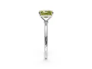 Solitaire Engagement Ring Setting for Fancy Yellow Asscher Cut Center with Straight Thin Band and Prong Head in Platinum