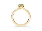 Solitaire Engagement Ring Setting for Fancy Yellow Oval Center with Plain Split Shank and Prong Head in Yellow Gold