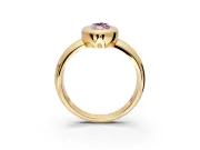 Solitaire Engagement Ring Setting for Fancy Pink Marquise Center with Wide Band and Bezel Head in Yellow Gold