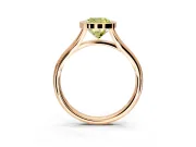 Solitaire Engagement Ring Setting for Fancy Yellow Cushion Cut Center with V Split Shank and Bezel Head in Rose Gold