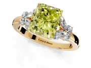 Solitaire Engagement Ring Setting for Fancy Yellow Radiant Cut Center with Marquise Flower Shoulders and Prong Head in Yellow Gold