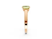 Solitaire Engagement Ring Setting for Fancy Yellow Asscher Cut Center with Tapered Split Shoulders and Prong Head in Rose Gold