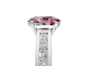 Solitaire Engagement Ring Setting for Fancy Pink Oval Center with Princess Cut Channel Band and Prong Head in Platinum