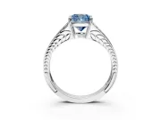 Split Shank Engagement Ring Setting for Fancy Blue Cushion Cut Center with Pave Split Shank and Prong Head in White Gold