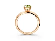 Solitaire Engagement Ring Setting for Fancy Yellow Oval Center with Wide Knife Ridge Band and Prong Head in Rose Gold