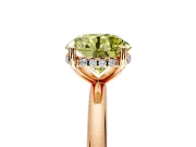 Hidden Halo Engagement Ring Setting for Fancy Yellow Round Cut Center with Thin Round-Wire Band and Prong Head in Rose Gold