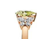 Solitaire Engagement Ring Setting for Fancy Yellow Pear-Shaped Center with Marquise Flower Shoulders and Prong Head in Rose Gold