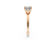 Minimalist Solitaire Engagement Ring Setting for Cushion Cut Center with Thin Band and Prong Head in Rose Gold