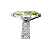 Solitaire Engagement Ring Setting for Fancy Yellow Marquise Center with Domed Multi-Row Pave Band and Prong Head in Platinum