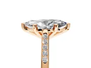 Solitaire Engagement Ring Setting for Marquise Center with Channel Accents and Prong Head in Rose Gold