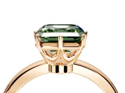Solitaire Engagement Ring Setting for Fancy Green Asscher Cut Center with Plain Band and Tulip Prong Head in Rose Gold