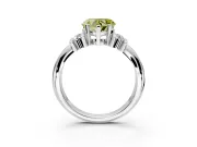 Solitaire Engagement Ring Setting for Fancy Yellow Heart-Shaped Center with Grooved Bar Accent Band and Prong Head in Platinum