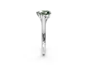Solitaire Engagement Ring Setting for Fancy Green Heart-Shaped Center with Cathedral Band and Prong Head in Platinum