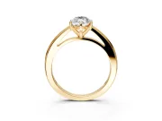 Solitaire Engagement Ring Setting for Marquise Center with Flat-Sided Plain Band and Prong Head in Yellow Gold