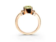Solitaire Engagement Ring Setting for Fancy Yellow Princess Cut Center with Twisted Band and Scroll Prong Head in Rose Gold