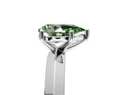 Solitaire Engagement Ring Setting for Fancy Green Pear-Shaped Center with Wide Knife Ridge Band and Prong Head in Sterling Silver