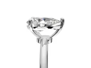 Minimalist Solitaire Engagement Ring Setting for Pear-Shaped Center with Thin Band and Prong Head in Platinum