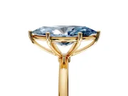 Solitaire Engagement Ring Setting for Fancy Blue Marquise Center with Straight Thin Band and Prong Head in Yellow Gold