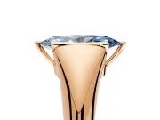 Tension Engagement Ring Setting for Fancy Blue Marquise Center with Wide Tapered Band and Tension Head in Rose Gold