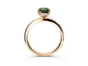 Solitaire Engagement Ring Setting for Fancy Green Radiant Cut Center with Fine Pave Band and Prong Head in Rose Gold