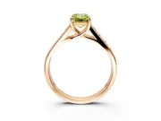 Solitaire Engagement Ring Setting for Fancy Yellow Emerald Cut Center with Round Cut Channel Band and Prong Head in Rose Gold