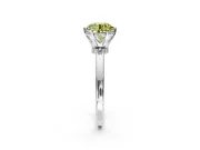 Solitaire Engagement Ring Setting for Fancy Yellow Round Cut Center with Plain Band and Tulip Prong Head in Sterling Silver