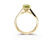 Solitaire Engagement Ring Setting for Fancy Yellow Radiant Cut Center with Round Cut Channel Band and Prong Head in Yellow Gold