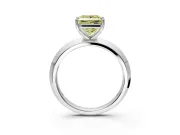 Solitaire Engagement Ring Setting for Fancy Yellow Princess Cut Center with Wide Knife Ridge Band and Prong Head in White Gold