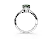 Solitaire Engagement Ring Setting for Fancy Green Heart-Shaped Center with Knife Ridge Band and Claw Prong Head in Platinum