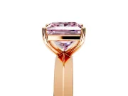 Solitaire Engagement Ring Setting for Fancy Pink Princess Cut Center with Wide Knife Ridge Band and Prong Head in Rose Gold