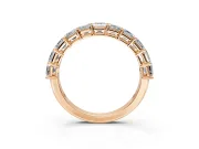 Asscher Cut Lab-Grown Diamond Half Eternity Wedding Band with Shared-Prong Setting in Rose Gold