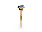 Solitaire Engagement Ring Setting for Fancy Blue Oval Center with Knife Ridge Band and Claw Prong Head in Yellow Gold