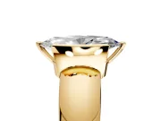 Tension Engagement Ring Setting for Marquise Center with Wide Flat Band and Tension Head in Yellow Gold