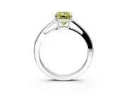 Solitaire Engagement Ring Setting for Fancy Yellow Radiant Cut Center with Open Cathedral Shoulders and Prong Head in Sterling Silver