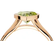 Solitaire Engagement Ring Setting for Fancy Yellow Heart-Shaped Center with V Split Shank and Bezel Head in Rose Gold