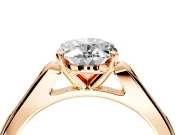 Solitaire Engagement Ring Setting for Oval Center with Channel Accents and Prong Head in Rose Gold