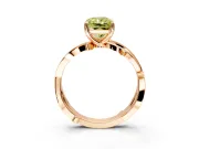 Solitaire Engagement Ring Setting for Fancy Yellow Radiant Cut Center with Pave and Plain Crossover Band and Prong Head in Rose Gold